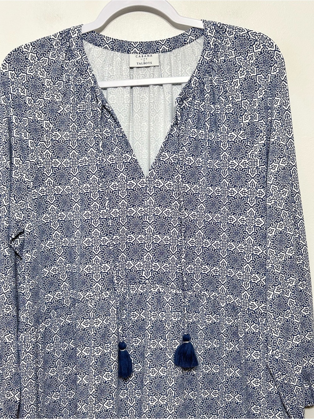Cabana Life & Talbots Byron Bay Ruffle Tunic Coverup Mosaic Tile - Picture 3 of 11